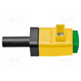 1 pcs x SCHu00dcTZINGER - SDK 799 / GNGE - Laboratory clamp, yellow-green, 300VDC, 16A, screw, nickel, 29mm