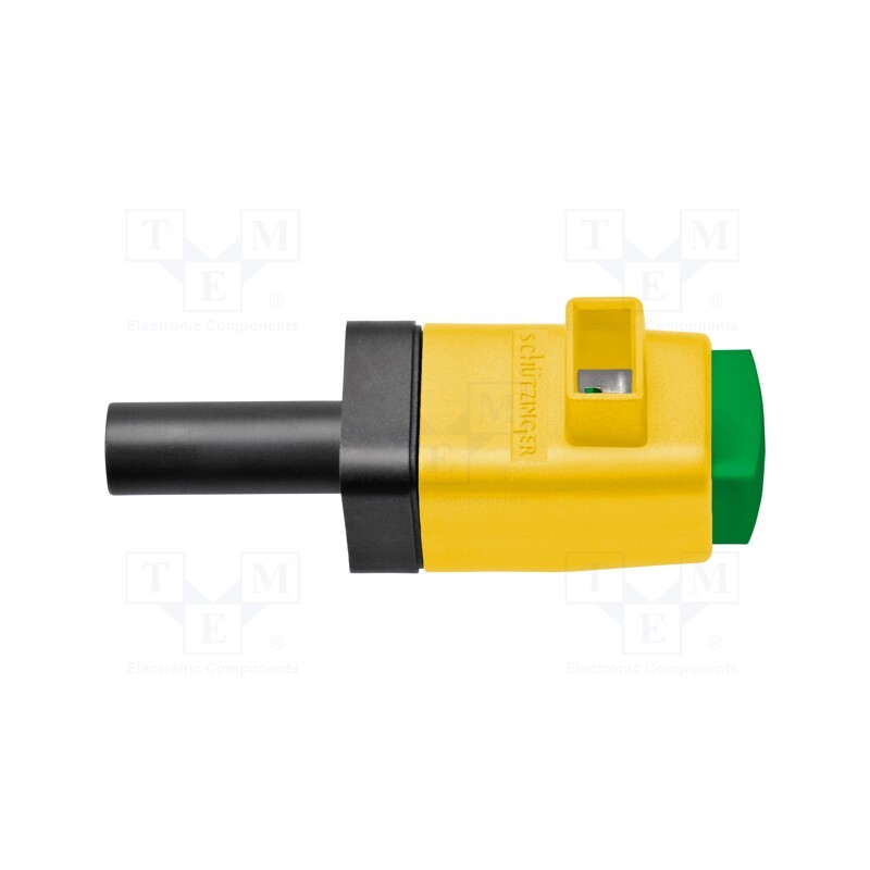 1 pcs x SCHu00dcTZINGER - SDK 799 / GNGE - Laboratory clamp, yellow-green, 300VDC, 16A, screw, nickel, 29mm