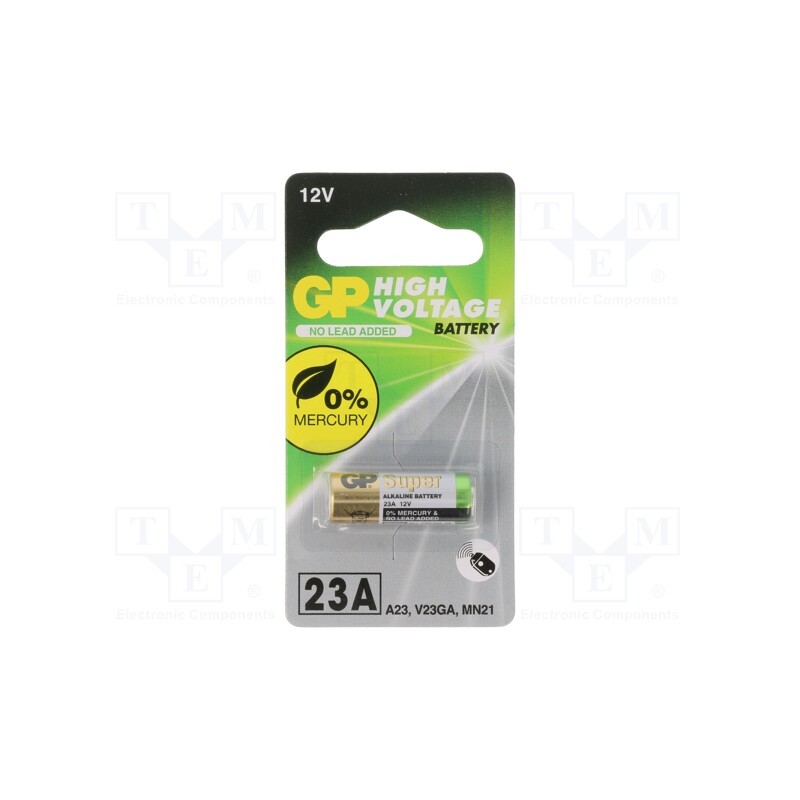 1 pcs x GP - 23AF-U1 - Battery: alkaline, 12V, 23A,8LR932, non-rechargeable
