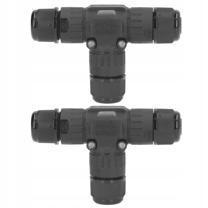 2pcs T type 3 way 3 wire connector