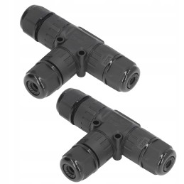 2pcs T type 3 way 3 wire connector