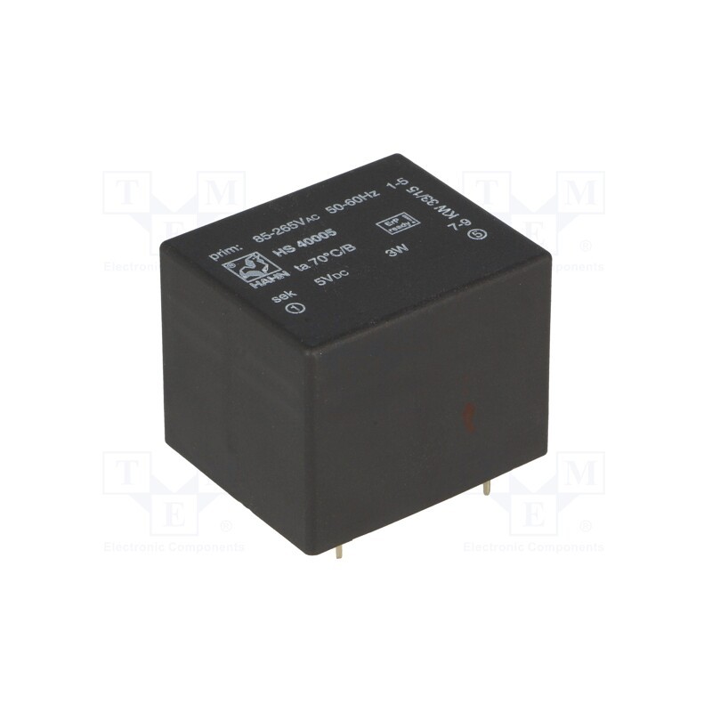 1 pcs x HAHN - HS 40005 - Power supply: switched-mode, for building in,modular, 3W, 5VDC