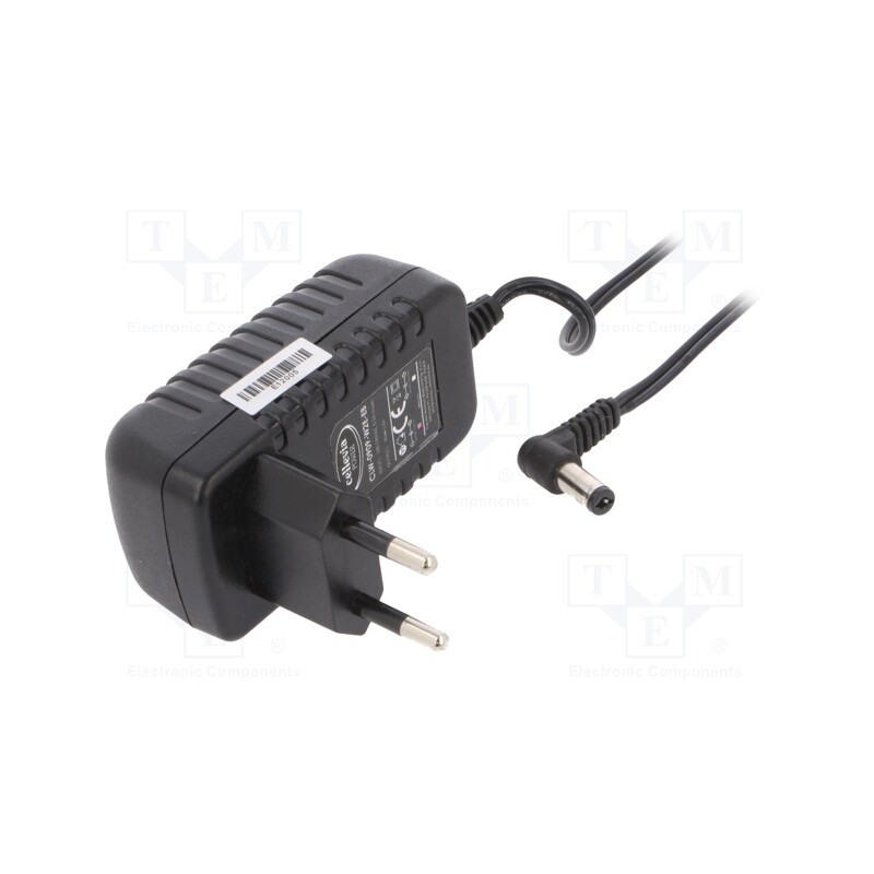 1 pcs x CELLEVIA POWER - CLW-0909-W2E-EB-L - Power supply: switched-mode, plug, 9VDC, 1A, 9W, Plug: EU, 82%, black
