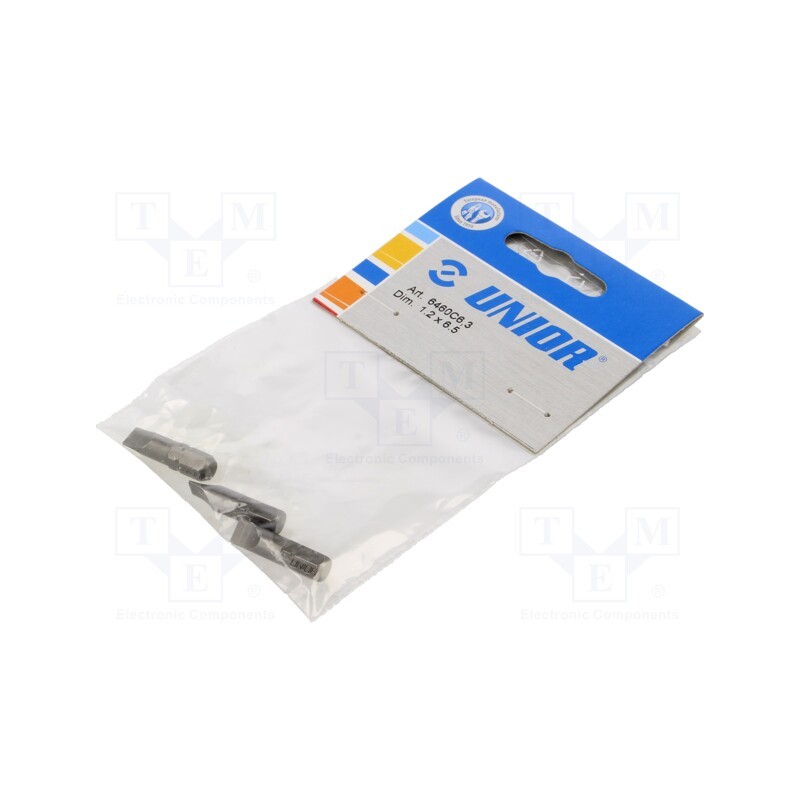1 pcg x UNIOR - 602377 - Screwdriver bit, slot, 6,5x1,2mm, Overall len: 25mm, 3pcs.