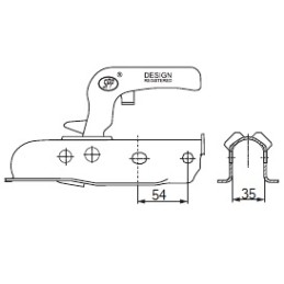 Ball hitch trailer hitch zsk 750kg fi 35 mm