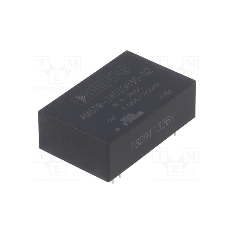 1 pcs x AIMTEC - AM6TW-2403SH30-NZ - Converter: DC/DC, 6W, Uin: 9÷36V, Uout: 3.3VDC, Iout: 1.5A, DIP24