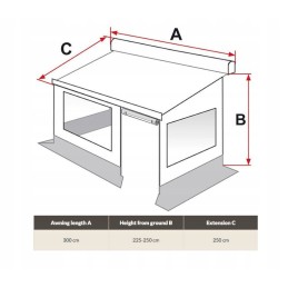 Housing for privacy room awning f45s f45l 300cm m