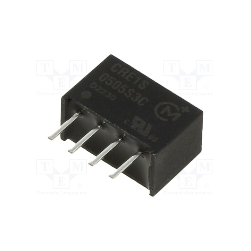 1 pcs x Murata Power Solutions - CRE1S0505S3C - Converter: DC/DC, 1W, Uin: 2.97÷3.63V, Uout: 5VDC, Iout: 200mA, SIP