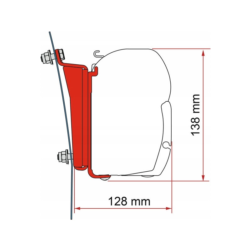 Wall adapter for awning Fiamma F45 Ford Transit H3 L3 L4
