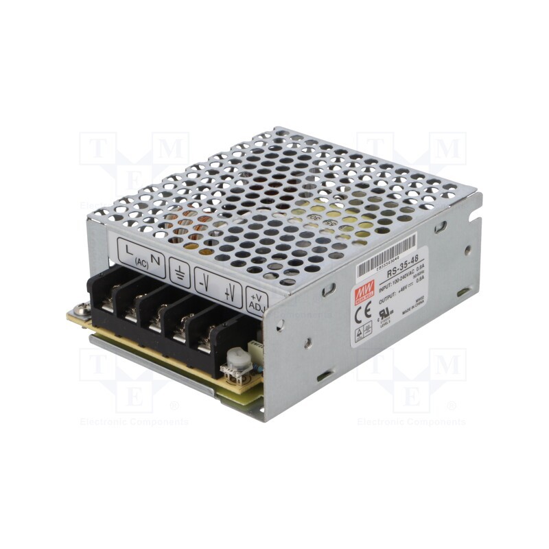 1 pcs x MEAN WELL - RS-35-48 - Power supply: switched-mode, for building in,modular, 35W, 48VDC