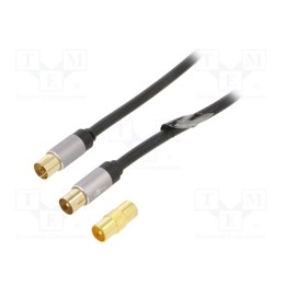 1 pcs x Goobay - 78355 - Cable, 75Ω, 5m, coaxial 9.5mm socket,coaxial 9.5mm plug, PVC