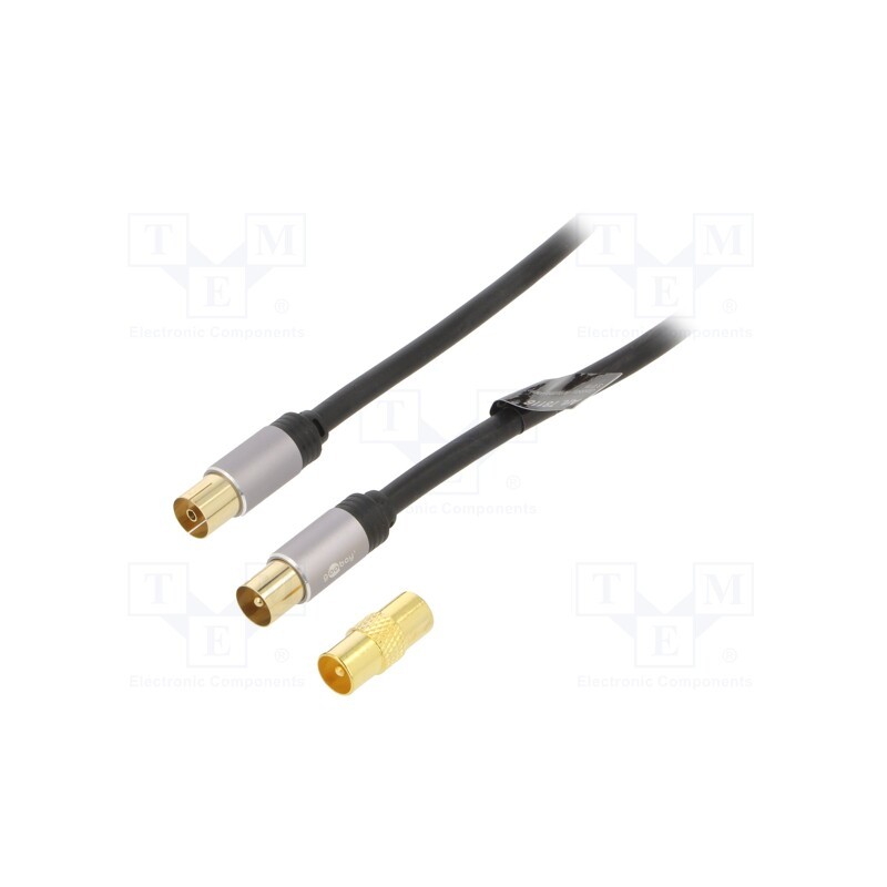 1 pcs x Goobay - 78355 - Cable, 75Ω, 5m, coaxial 9.5mm socket,coaxial 9.5mm plug, PVC