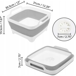 Fold away silicone bucket, square, 16 l
