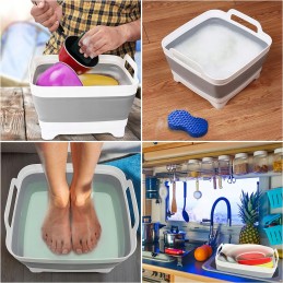 Fold away silicone bucket, square, 16 l