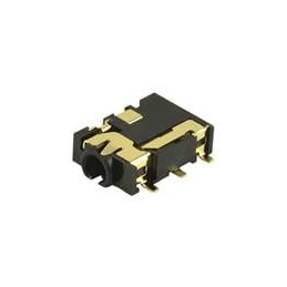 1 pcs : SJ2-2504D-SMT-TR - Phone Connectors 2.5mm gold terminal 4cond Tip/Ring swtch