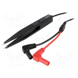 1 pcs x AXIOMET - AX-TLP-TW-01 - Test tweezers, test tweezers,angular banana plug 4mm x2, black