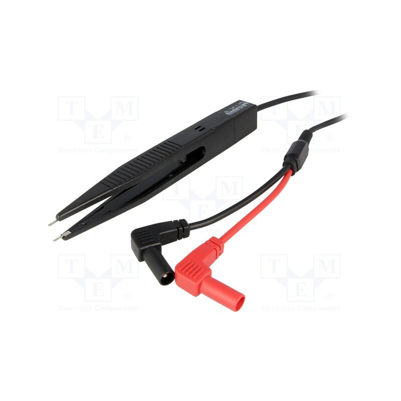 1 pcs x AXIOMET - AX-TLP-TW-01 - Test tweezers, test tweezers,angular banana plug 4mm x2, black