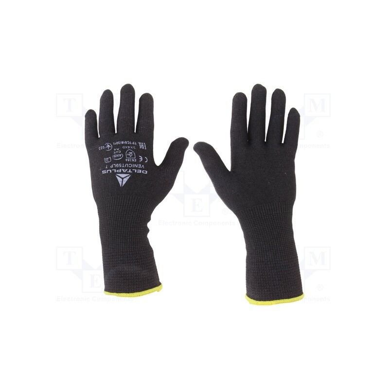 1 set x DELTA PLUS - VECUT59LP07 - Protective gloves, Size: 7, high resistance to tears and cuts