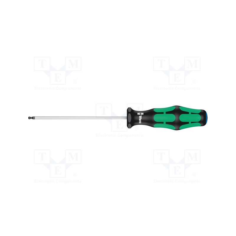 1 pcs x WERA - 5138070001 - Screwdriver, hex key,spherical, HEX 2,5mm, Blade length: 100mm