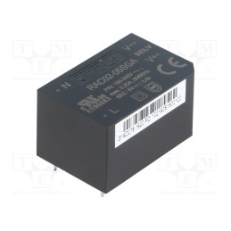1 pcs x RECOM - RAC02-05SGA - Converter: AC/DC, 2W, 85÷264VAC, 5VDC, Iout: 400mA, 63%, PCB, 3000V
