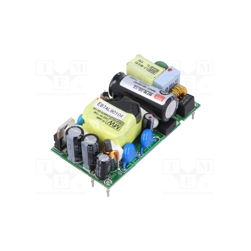 1 pcs x MEAN WELL - MFM-30-12 - Converter: AC/DC, 30W, 80÷264VAC, 12VDC, Iout: 2.5A, OUT: 1, 90%, PCB