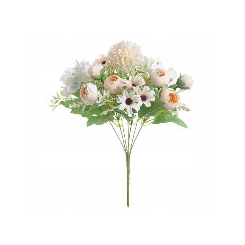 6x artificial silk wedding roses flowers