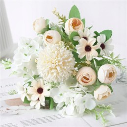 6x artificial silk wedding roses flowers