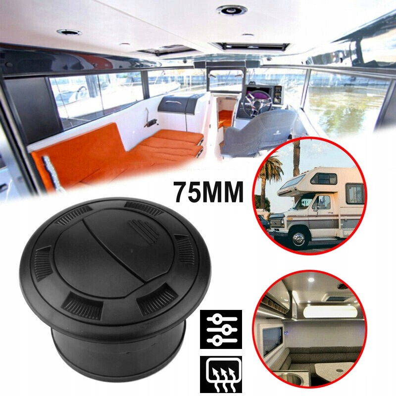 Black 75 mm car air conditioner outlet for eberspacher webasto