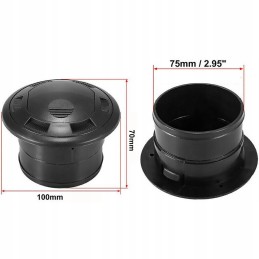 Black 75 mm car air conditioner outlet for eberspacher webasto