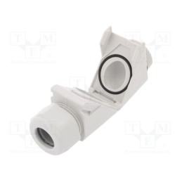 1 pcs x HUMMEL - 1.313.2100.15 - Cable gland, angular, PG21, IP68, polyamide, grey, HSK-W