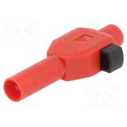 1 pcs x STu00c4UBLI - 22.3007-22 - Plug, 4mm banana, 10A, 600V, red, insulated, nickel plated