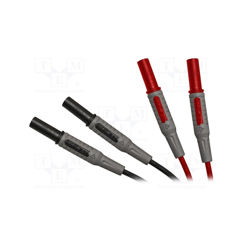 1 pcs x PEAKTECH - P 7020 - Test leads, Inom: 10A, Len: 1.2m, insulated, black,red, 2pcs.
