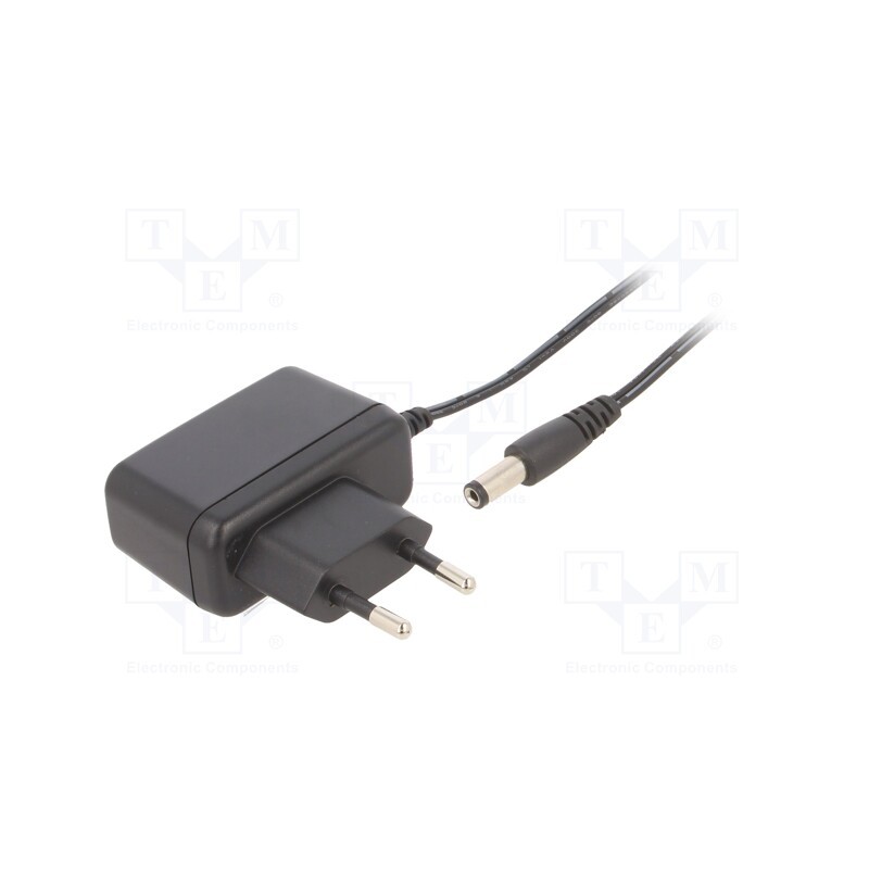 1 pcs x XP POWER - VEL05US090-EU-JA - Power supply: switched-mode, plug, 9VDC, 0.55A, 5W, Plug: EU, 78%