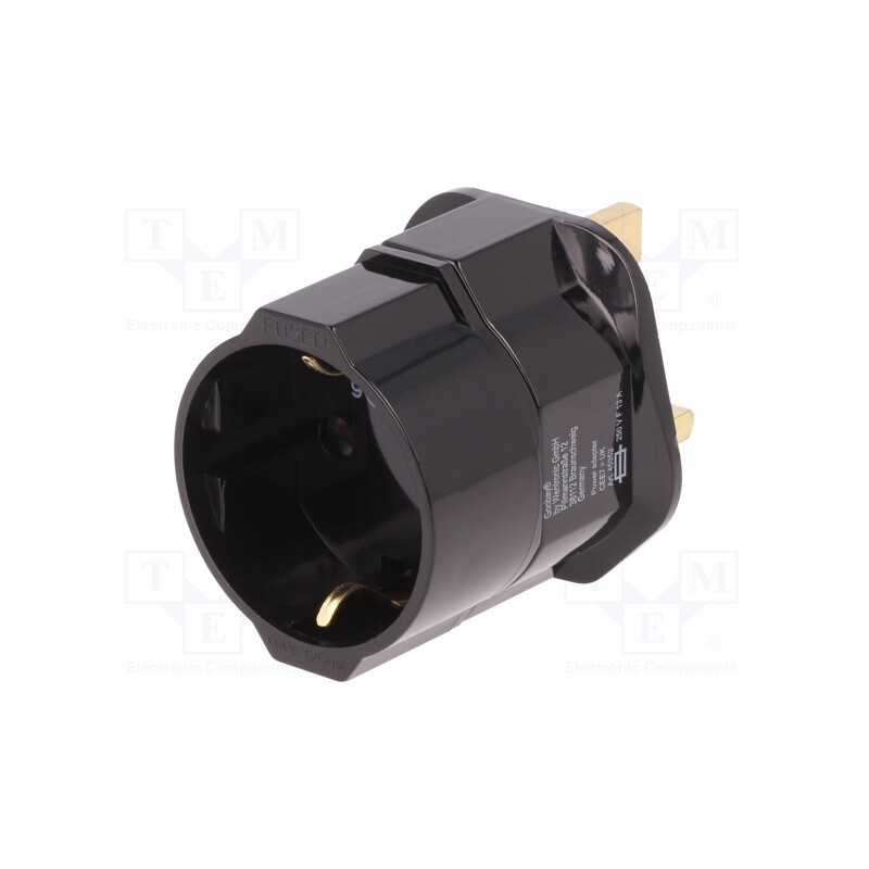 1 pcs x Goobay - 45352 - Adapter, Plug: with earthing, Input: UK, Out: EU, Colour: black