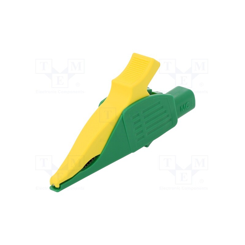 1 pcs x STu00c4UBLI - 66.9575-20 - Crocodile clip, 32A, 1kVDC, yellow-green, Grip capac: max.30mm