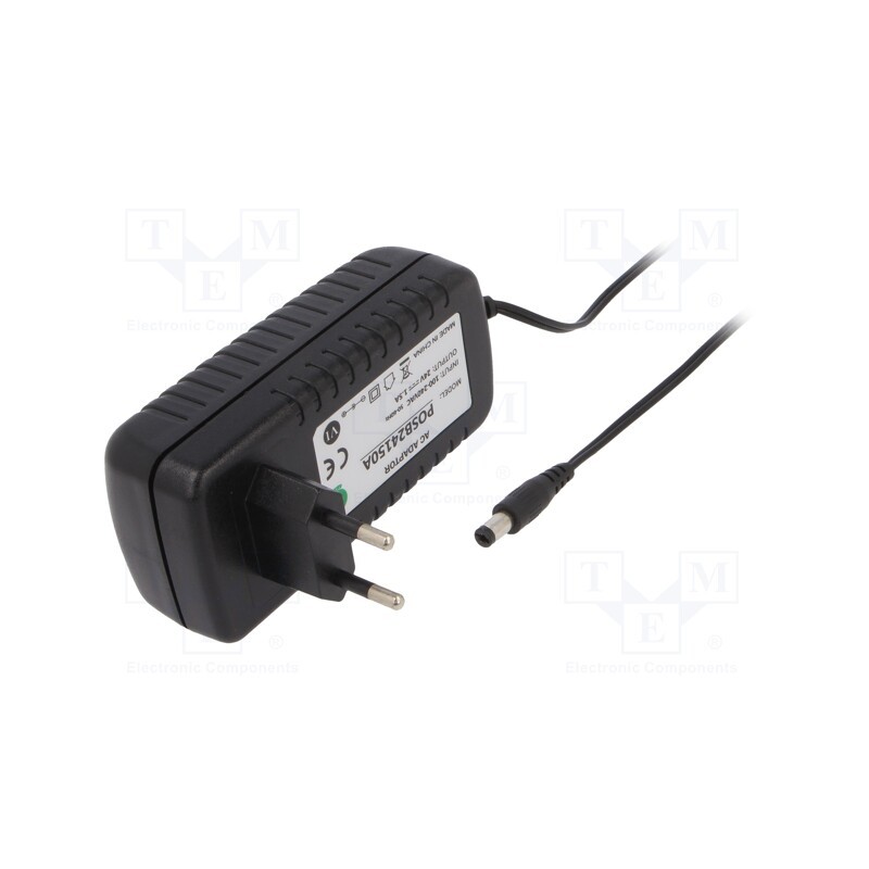 1 pcs x POS - POSB24150A - Power supply: switched-mode, plug, 24VDC, 1.5A, 36W, Plug: EU, 82.5%