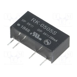 1 pcs x RECOM - RK-0505S - Converter: DC/DC, 1W, Uin: 4.5÷5.5V, Uout: 5VDC, Iout: 200mA, SIP7