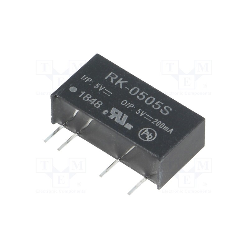 1 pcs x RECOM - RK-0505S - Converter: DC/DC, 1W, Uin: 4.5÷5.5V, Uout: 5VDC, Iout: 200mA, SIP7