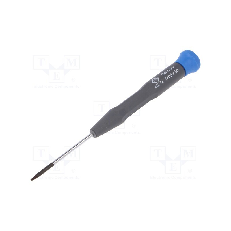 1 pcs x C.K - T4877X 05 - Screwdriver, Torx®, precision, TX05, PRECISION, Blade length: 50mm