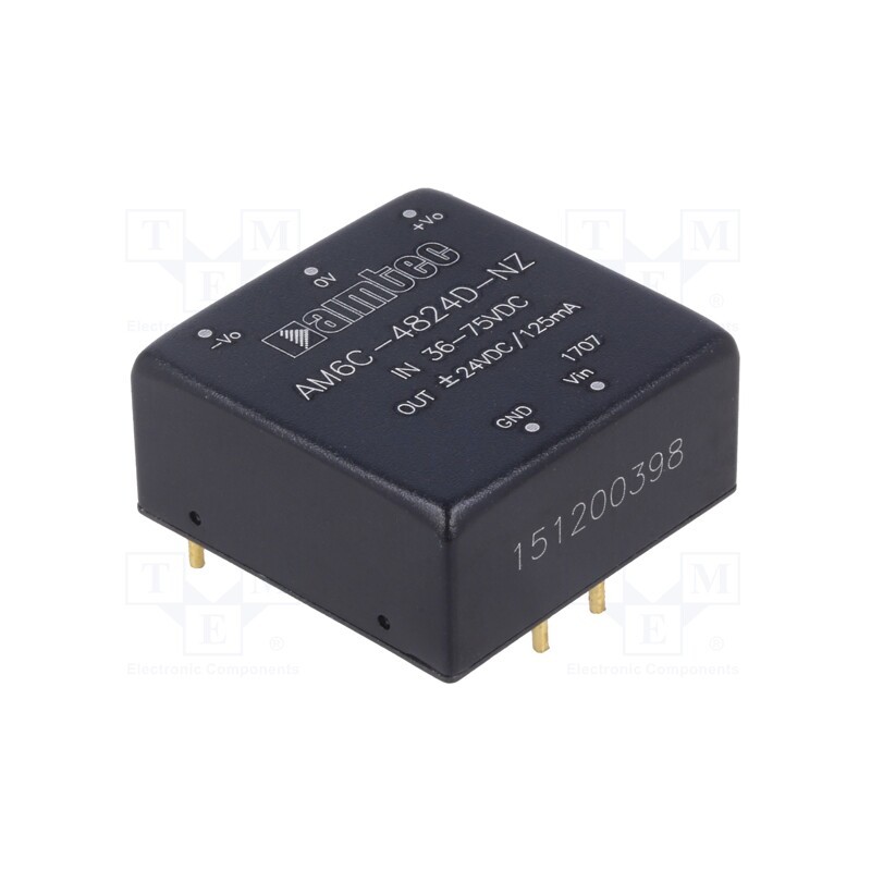 1 pcs x AIMTEC - AM6C-4824D-NZ - Converter: DC/DC, 6W, Uin: 36÷75V, Uout: 24VDC, Uout2: -24VDC, 1'x1'
