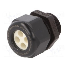 1 pcs x HUMMEL - 1.581.2500.51 - Cable gland, multi-hole, M25, 1.5, IP68, polyamide, black, 6mm