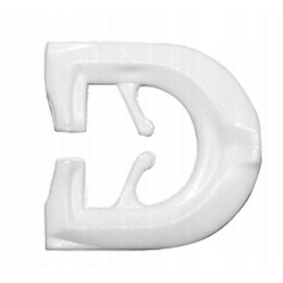 White plastic clove, 10 pcs, for the curtain rod in a boat