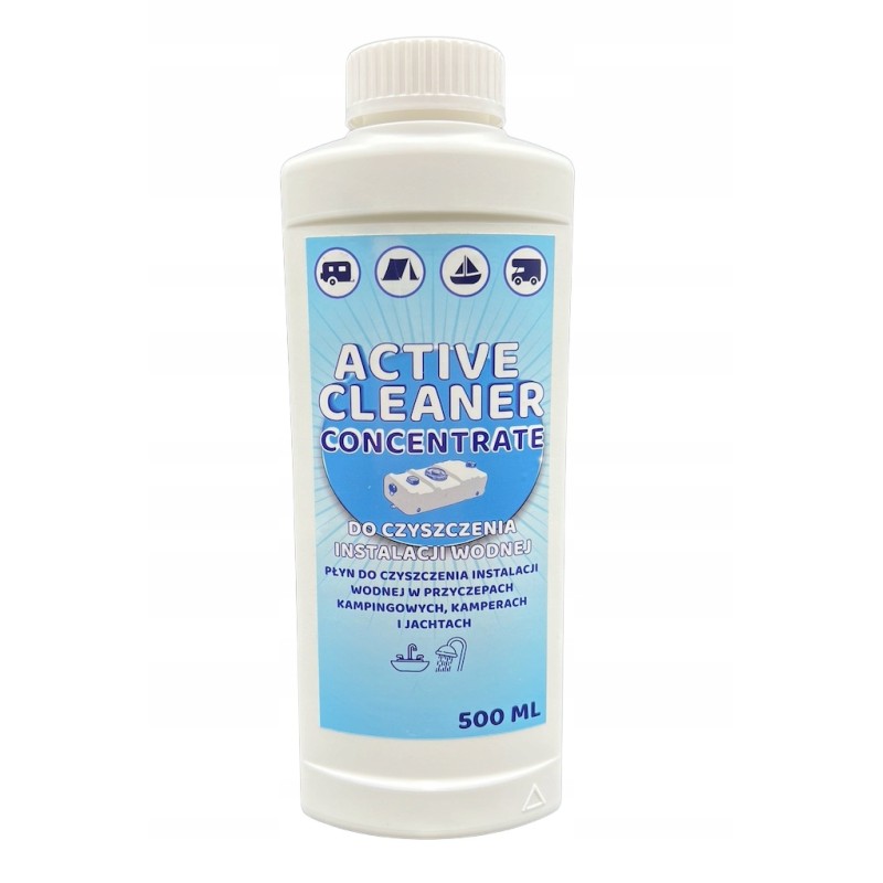 Liquid for cleaning the water installation in the trailer