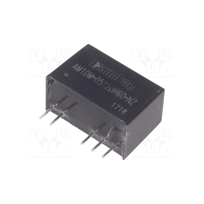 1 pcs x AIMTEC - AM1DM-0512DH60-NZ - Converter: DC/DC, 1W, Uin: 4.5÷5.5V, Uout: 12VDC, Uout2: -12VDC, SIP7