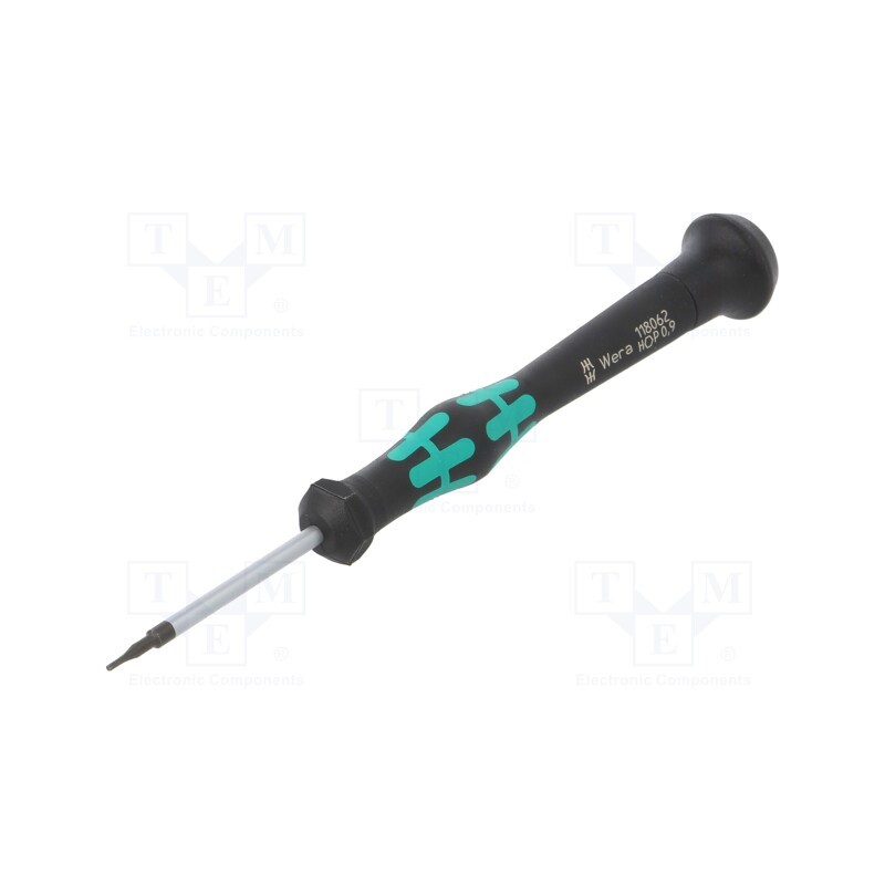 1 pcs x WERA - 5118062001 - Screwdriver, hex key, precision, HEX 0,9mm, Blade length: 40mm