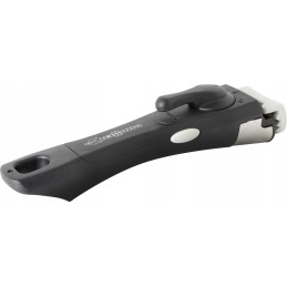 Handle for pots and pans with a Brunner lock