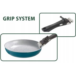 Handle for pots and pans with a Brunner lock