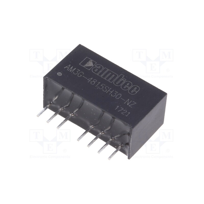 1 pcs x AIMTEC - AM3G-4815SH30-NZ - Converter: DC/DC, 3W, Uin: 36÷75V, Uout: 15VDC, Iout: 200mA, SIP8