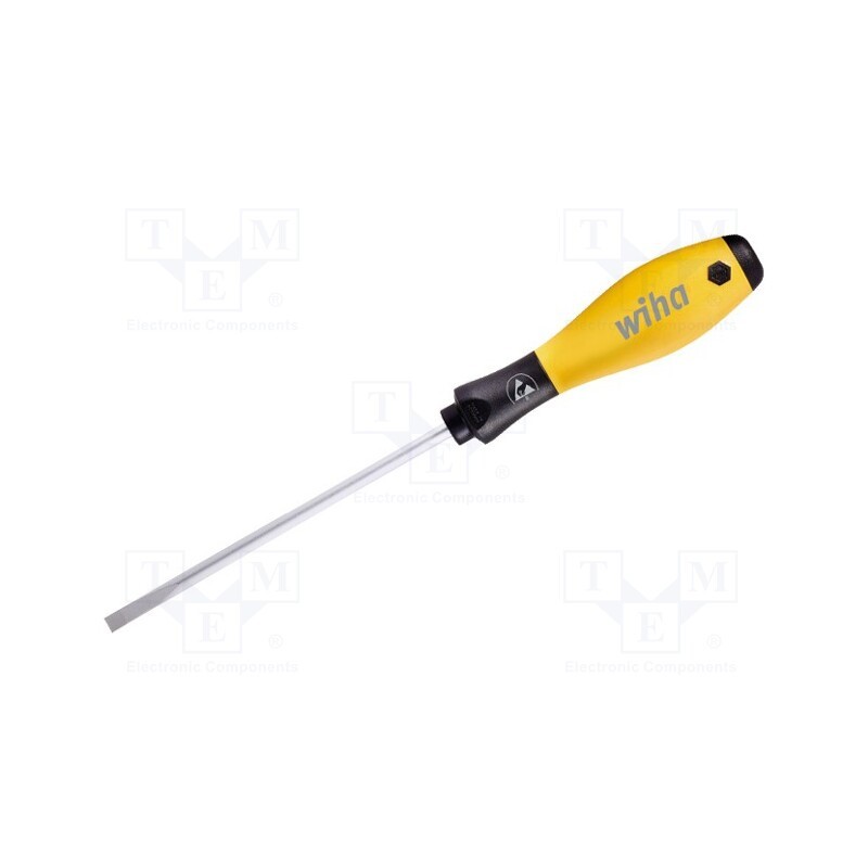 1 pcs x WIHA - 8179 - Screwdriver, slot, 2,5x0,4mm, ESD, SoftFinish®, Blade length: 75mm