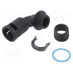 1 pcs x PMA - BVBV-M257 - 90° angled connector, Thread: metric,outside, polyamide 6, black